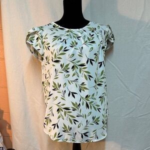 Elegant Leaf Print Women's Blouse